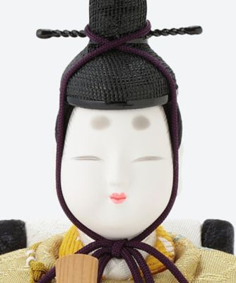 雛人形 真多呂 雅雛 伝統的工芸品 三世・金林真多呂作 「雅雛」正絹西陣織 黄櫨染 天皇陛下