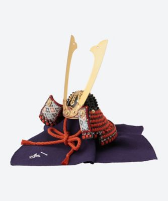 送料無料】【ECNo．M－40】 一冑作 1／4赤長兜収納セット