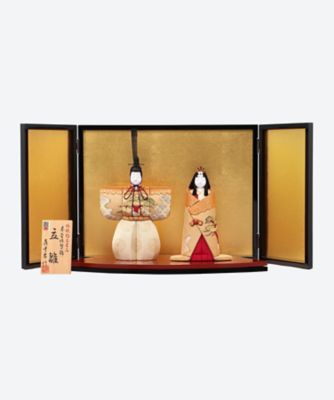 ＜金林真多呂＞【送料無料】【ＥＣＮｏ．Ｍ－２１】真多呂作　木目込　本金佐賀錦　松涛立雛セット