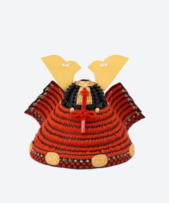 送料無料】【ECNo．M―14】一冑作 1／4 極上 赤糸大鍬兜セット