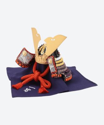 兜1式 送料無料】【三越カタログNo．7】一冑作 1／4紫裾濃大鍬兜ケース