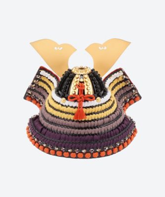 送料無料】【三越カタログNo．7】一冑作 1／4紫裾濃大鍬兜ケース