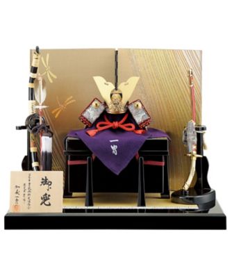 日本　兜　鎧セット 送料無料】【ECNo．M－49】一冑作 1／4赤糸大鍬兜セット