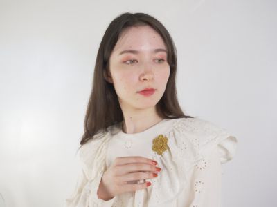 ビオジュエリー　黄金の草カッピンドウラード　ブローチ　フラワー６
