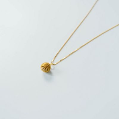 ビオジュエリー　黄金の草カッピンドウラード　ベネチアンチェーンネックレス　スパイラルボール