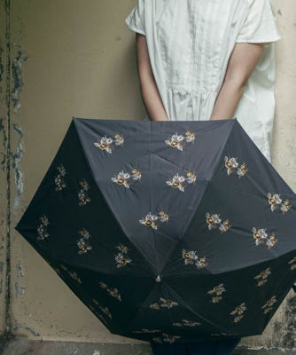 【野ばら刺繍】晴雨兼用日傘（折りたたみ傘タイプ ）各種