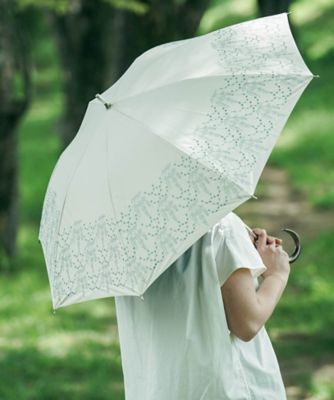 イラカ柄刺繍】晴雨兼用日傘 長傘タイプ イエロー | ファッション・服 