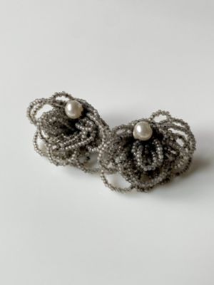 ｏｒｎｅ／ｓｍａｌｌ　ｖｅｒ　ビーズ刺繍ピアス