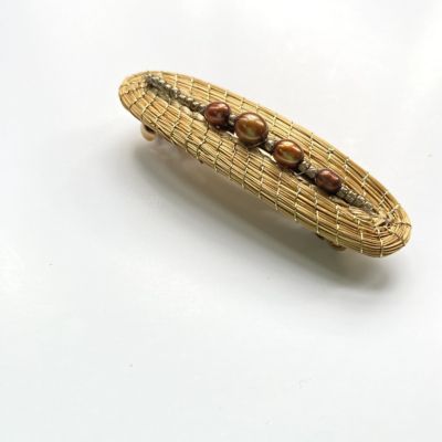 ビオジュエリー　黄金の草カッピンドウラード　バレッタ　オーバル