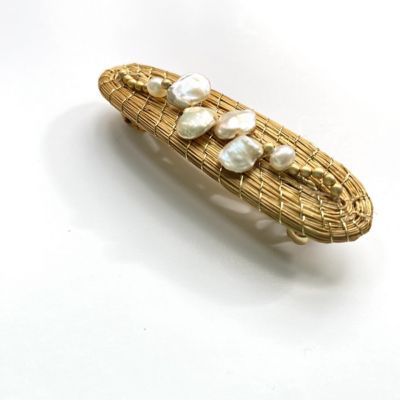 ビオジュエリー　黄金の草カッピンドウラード　バレッタ　オーバル