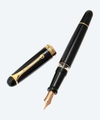 7484【年内届】88 オールブラックゴールド万年筆 中字（M
