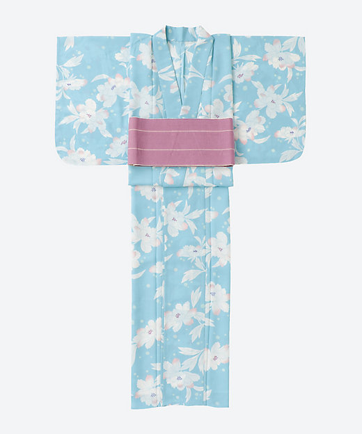 ＜三越伊勢丹/公式＞ 婦人浴衣 牡丹と珠 K0205 水色画像