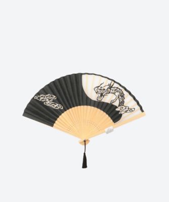 紳士扇子　龍　黒・緑