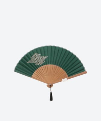 紳士扇子　松葉　黒・緑
