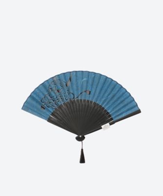 紳士扇子　唐草緑　般若青