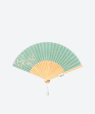紳士扇子　雲染緑　蛍緑