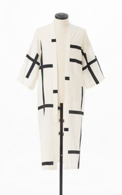 ＜ＮＯＢＬＥ　ＳＡＶＡＧＥ＞羽織　破れ格子　白