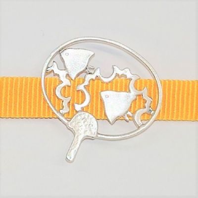 【受注生産商品】帯留　団扇　千鳥