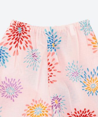 子ども甚平　花火　１６２５　ピンク