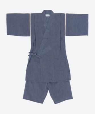 古今/コキン 子ども甚平 細縞 1924 青