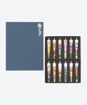 ＜松本商店＞絵ろうそく　四季の花　手描き１２本入り