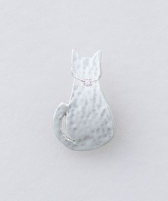 ＜T.O.D＞【受注生産商品】帯留　猫　石付ピンク