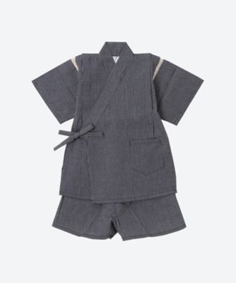 古今/コキン 子ども甚平 細ストライプ 1924 紺