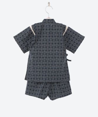 子ども甚平　１１３　刺子あじろ　紺