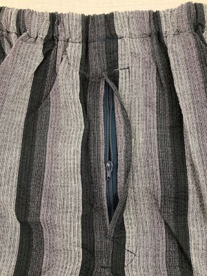 甚平　阿波しじら織　グラデーション　黒　Ａ８
