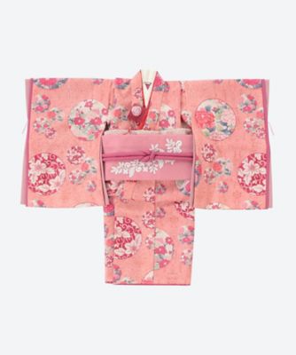三歳お祝い着セット　桃色吉野