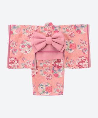 三歳お祝い着セット　桃色吉野