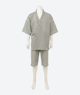 甚平　アースカラーチェック