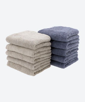 【SALE】三越伊勢丹オンラインストア 7661さわってみ フェイスタオル10枚セット ネイビーブルー・グレー 【三越伊勢丹/公式】