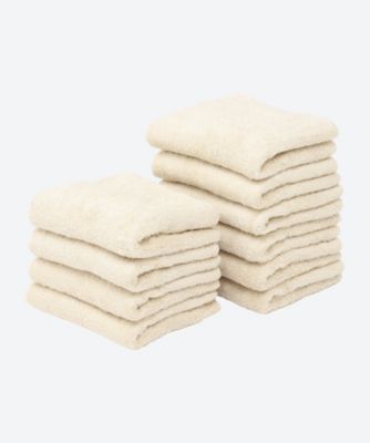 【SALE】三越伊勢丹オンラインストア 7663さわってみ フェイスタオル10枚セット サンドベージュ 【三越伊勢丹/公式】