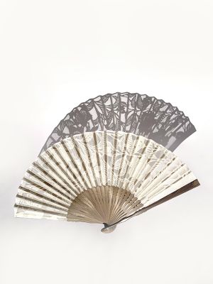素（ｓｈｉｒｏ）の扇子　７寸　山桜唐草