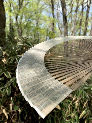ピーニャ大短地　扇子　白　７．５寸