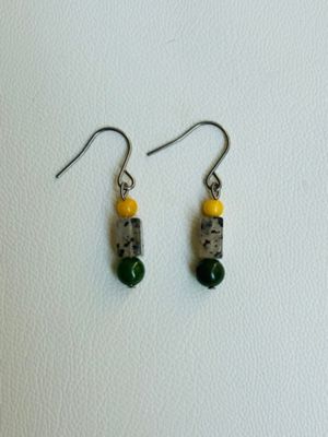 ＜limul（片桐光治）＞ピアス・カーネリアン（丸形）・ジャスパー（四角）・琥珀（黄）