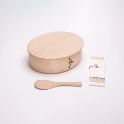7645【年明け届】＜柴田慶信商店＞白木楕円隅丸飯切三合用【福袋