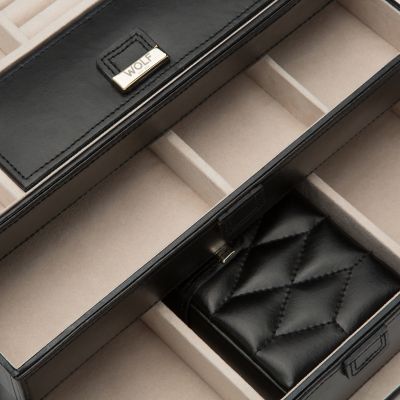 【国内正規品】WOLF レザージュエリーケース(ブラック)① ジュエリーボックスM | WOLF/ウルフ | 三越伊勢丹オンライン