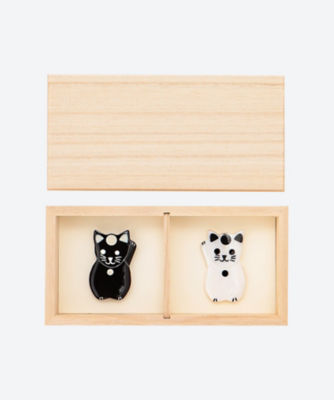招き猫 箸置き ２個セット（木箱入） | 三越伊勢丹オンラインストア
