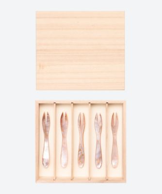 スイーツミニフォーク　薄紅貝５本セット（木箱入）