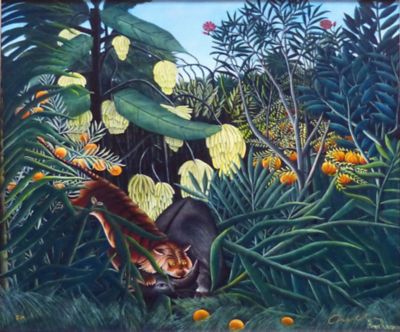 ジャングル 虎と野牛の戦い（キャンバスエディション・ＳＴＵＤＩＯ ＡＲＴ ＷＡＬＫ ＵＳＡ制作） | Henri Rousseau/アンリ・ルソー |  三越伊勢丹オンラインストア・通販【公式】