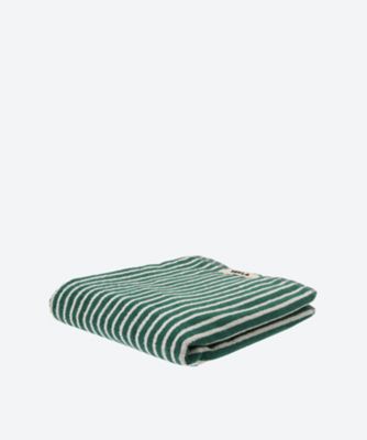 ＜TEKLA＞バスタオル　Ｔｅａｌ　Ｇｒｅｅｎ　Ｓｔｒｉｐｅｓ　７０×１４０ｃｍ