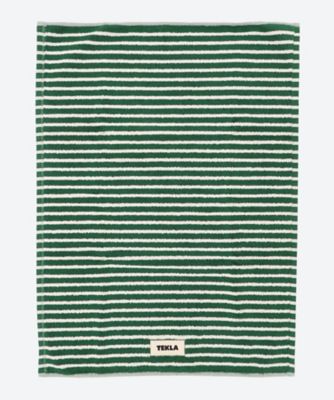 ＜TEKLA＞バスマット　７０×５０ｃｍ　Ｔｅａｌ　Ｇｒｅｅｎ　Ｓｔｒｉｐｅｓ