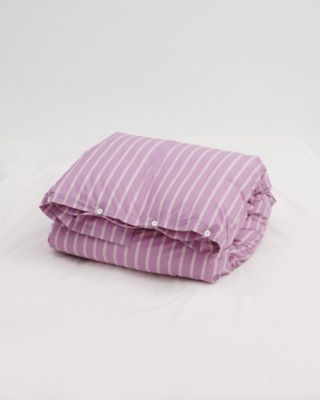 ＜TEKLA＞デュベカバー　Ｍａｌｌｏｗ　Ｐｉｎｋ　Ｓｔｒｉｐｅｓ　１５０×２１０ｃｍ