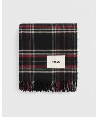 ＜TEKLA＞ブランケット　Ｂｌａｃｋ　Ｐｌａｉｄ　　