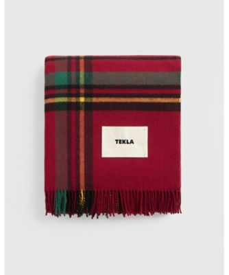 ＜TEKLA＞ブランケット　Ｒｅｄ　Ｐｌａｉｄ
