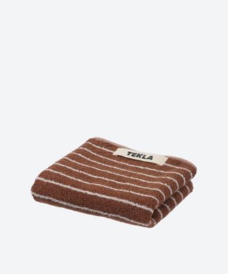 ＜TEKLA＞ゲストタオル　３０×５０ｃｍ　Ｒｕｓｔ　Ｓｔｒｉｐｅｓ