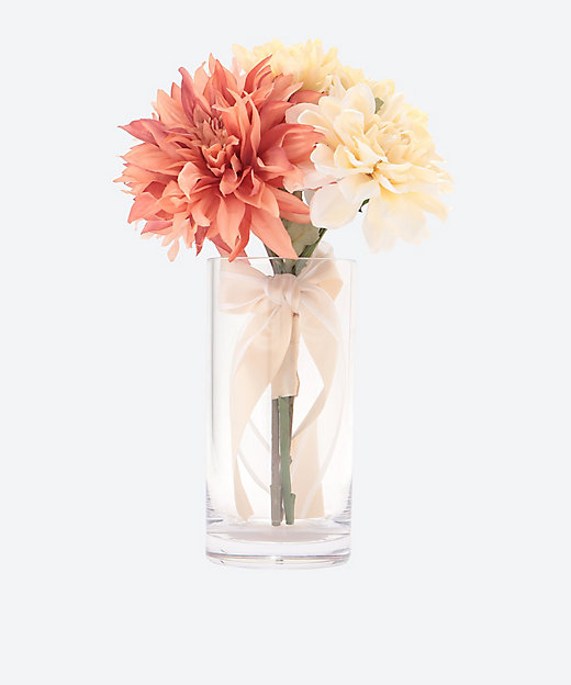 ＜三越伊勢丹/公式＞ ポリカーボネート花器付き マムとダリアのオレンジとホワイトブーケ オレンジ 花瓶