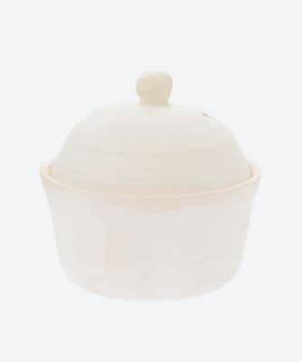 ＜田宮 亜紀＞土鍋　（白刷毛目）